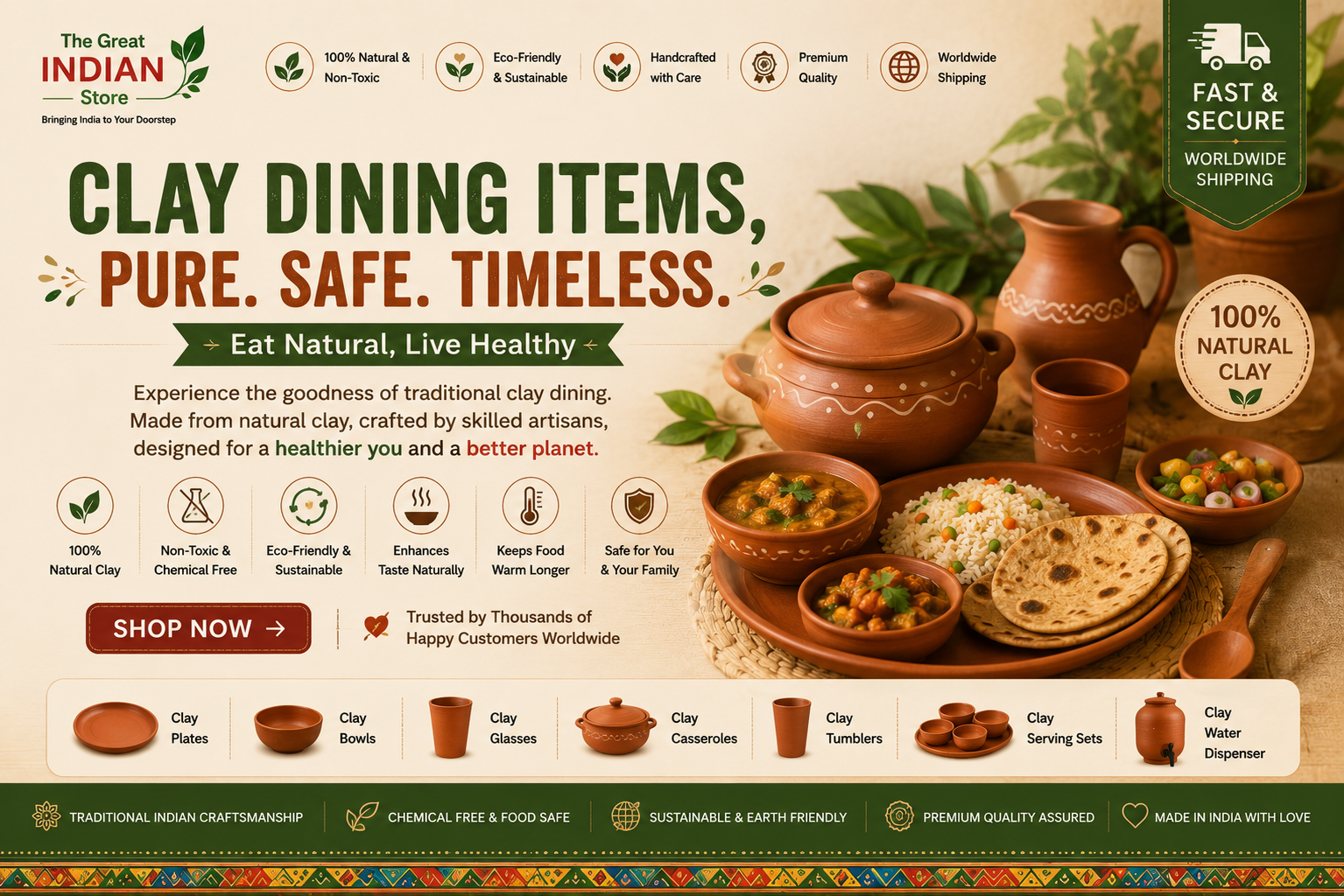 Handmade Terracotta Cookware, Tableware & Earthenware