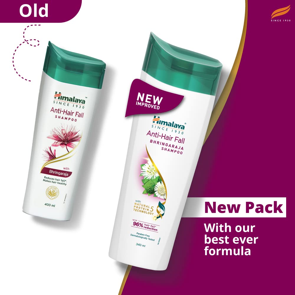 Himalaya SINCE 1930 Himalaya Anti-Hair Fall Bhringaraja Shampoo, Reduces Hair Fall, Makes Hair Healthy, With Bhringaraja & Palasha,For Men And Women, 340Ml