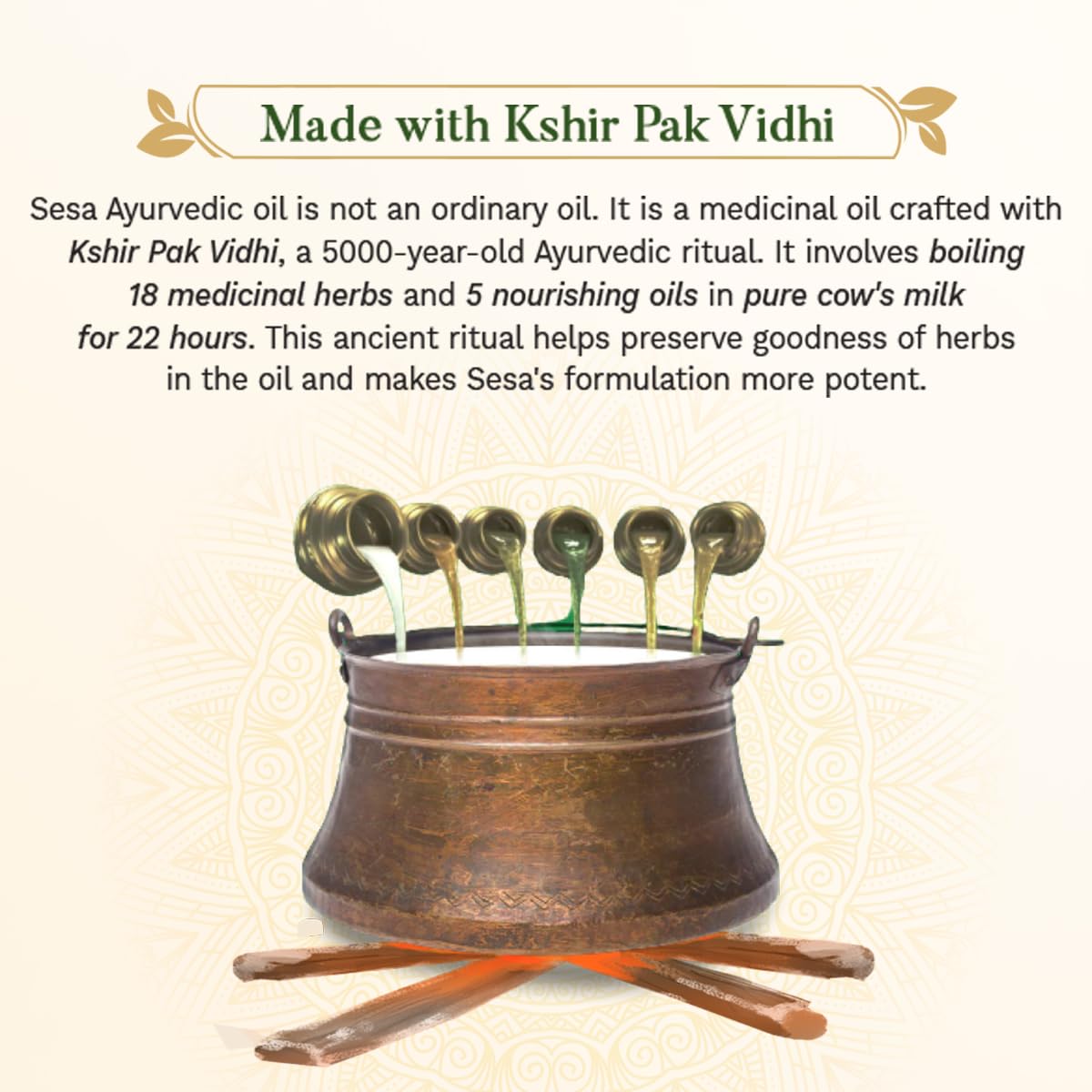 SESA Ayurvedic Hair Oil With Bhringraj & 17 Rare Herbs With Coconut Oil and 4 Nourishing For Hair Growth Help Control Hair Fall with Easy Applicator For Women and Men (200 ml)