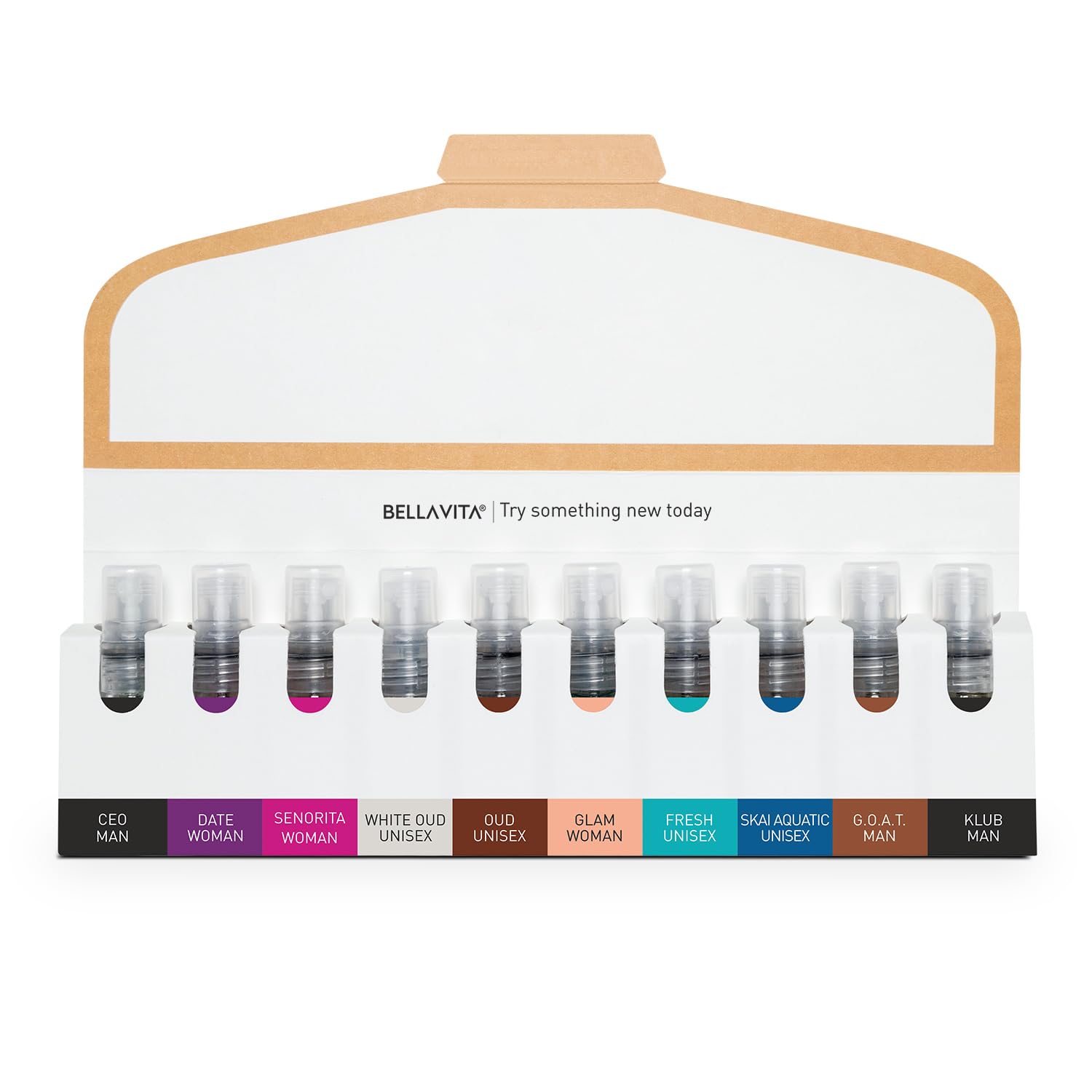 Bella Vita Luxury | Trial Pack Of 10x5ml Long Lasting Pocket Perfume for Man and Woman | Mix Of EDP, EDT & EDC Sweet, Floral, Woody, Musky & Spicy Fragrance