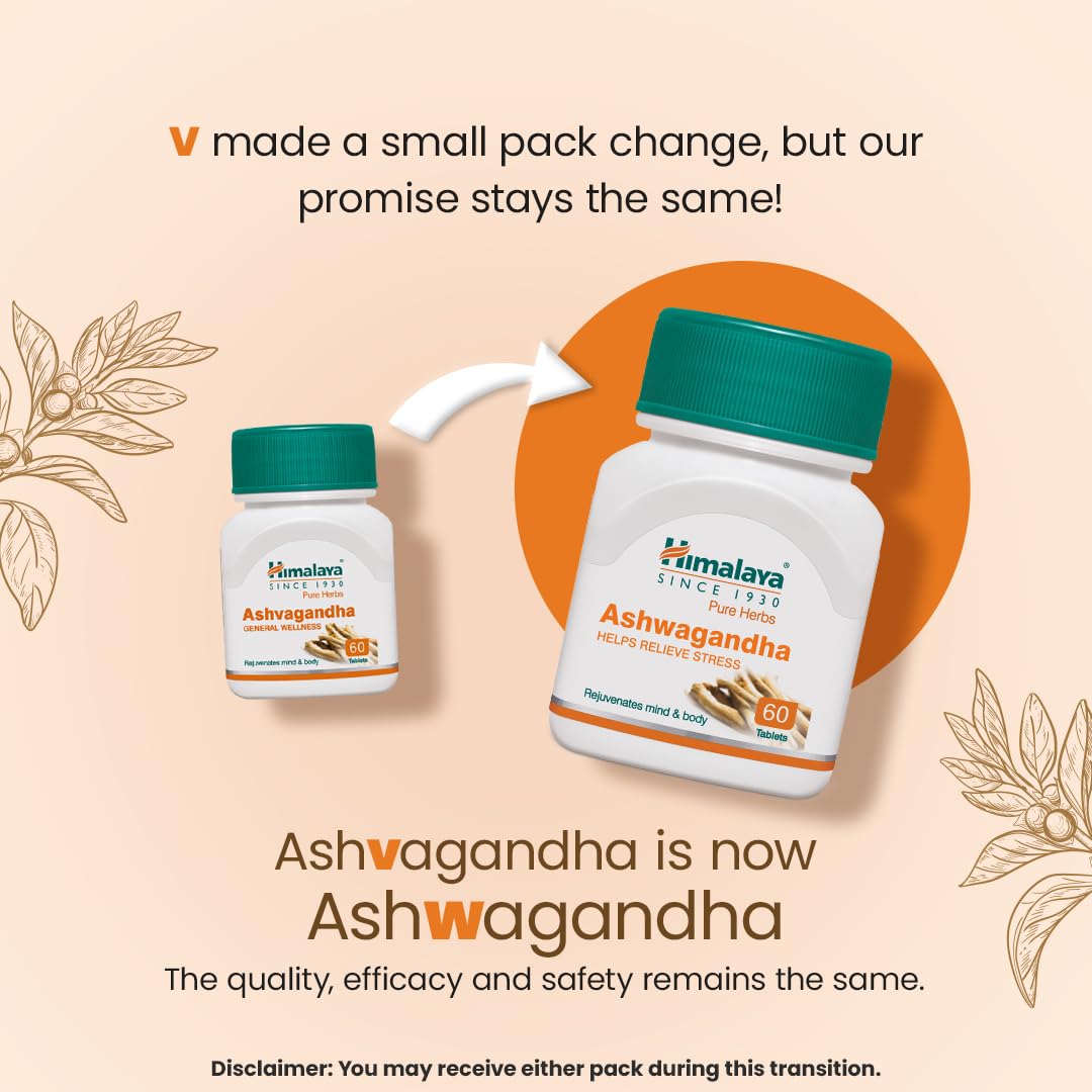 Himalaya Ashwagandha - 120 Tablets | Stress Relief | Rejuvenates Mind & Body | Improves Strength & Energy | General Wellness