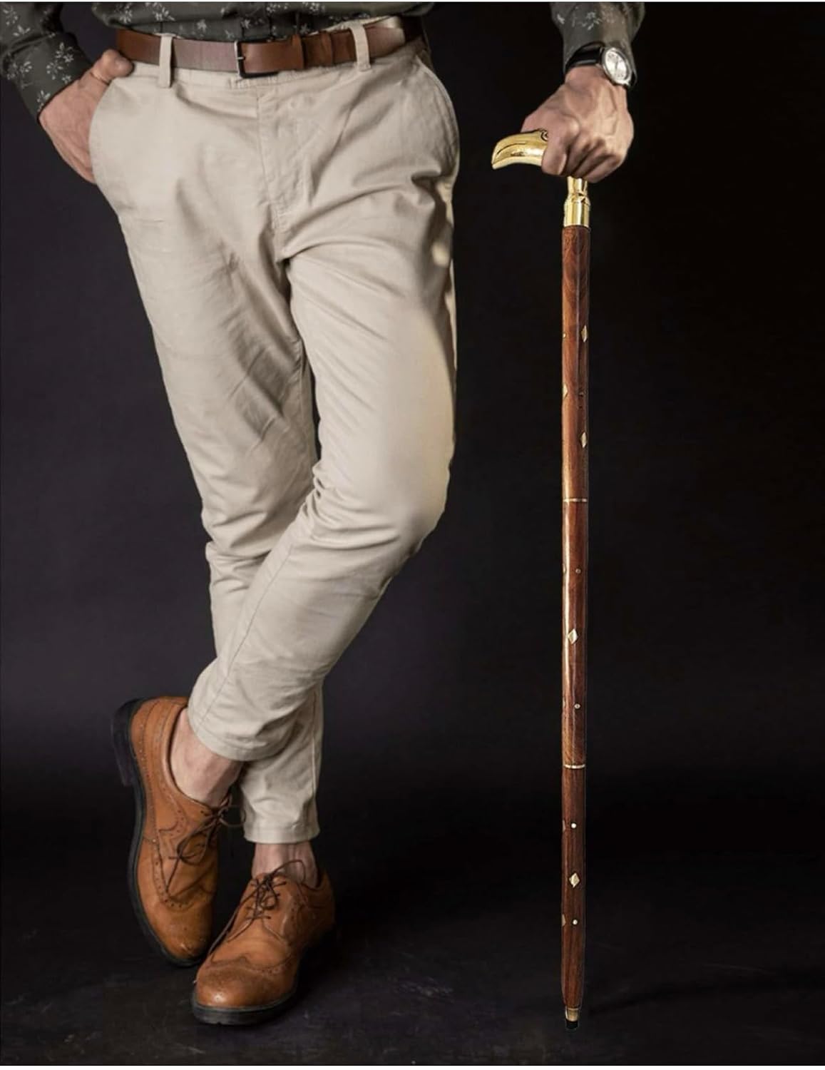 Premium Antique Wooden Walking Stick for Men,Women and Old People (Color-Brown), (Length 36 INCH)