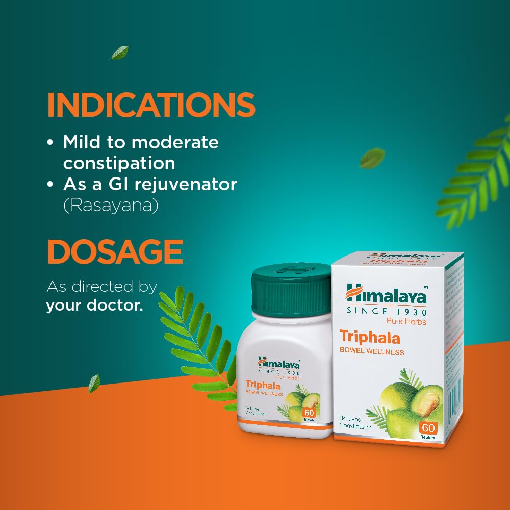 Himalaya Wellness Triphala Bowel Wellness |Relieves constipation| - 60 Tablets