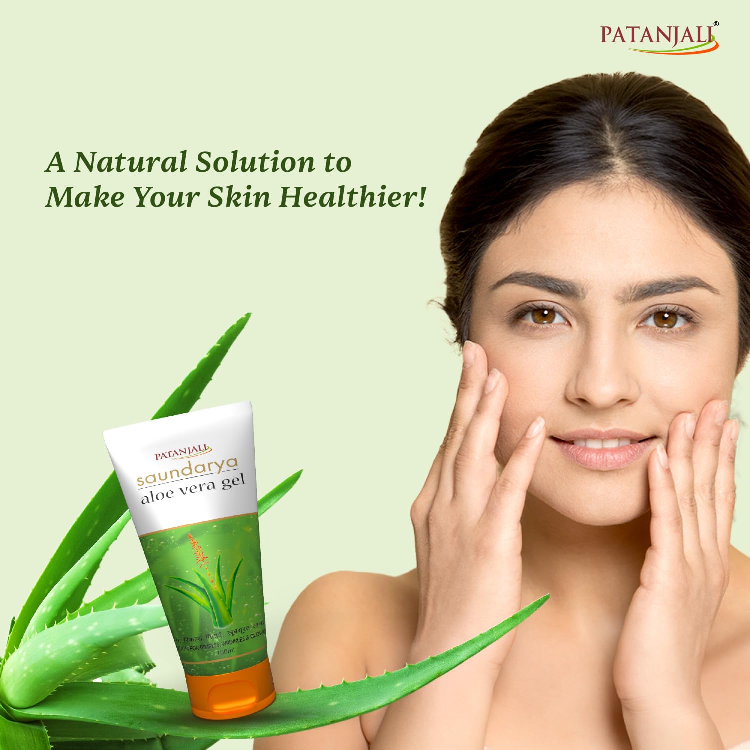 Patanjali Saundarya Aloe Vera Gel 150ml (Pack of 3) – Hydrating Face & Skin Gel with Natural Aloe Extract – Lightweight Moisturizing Gel