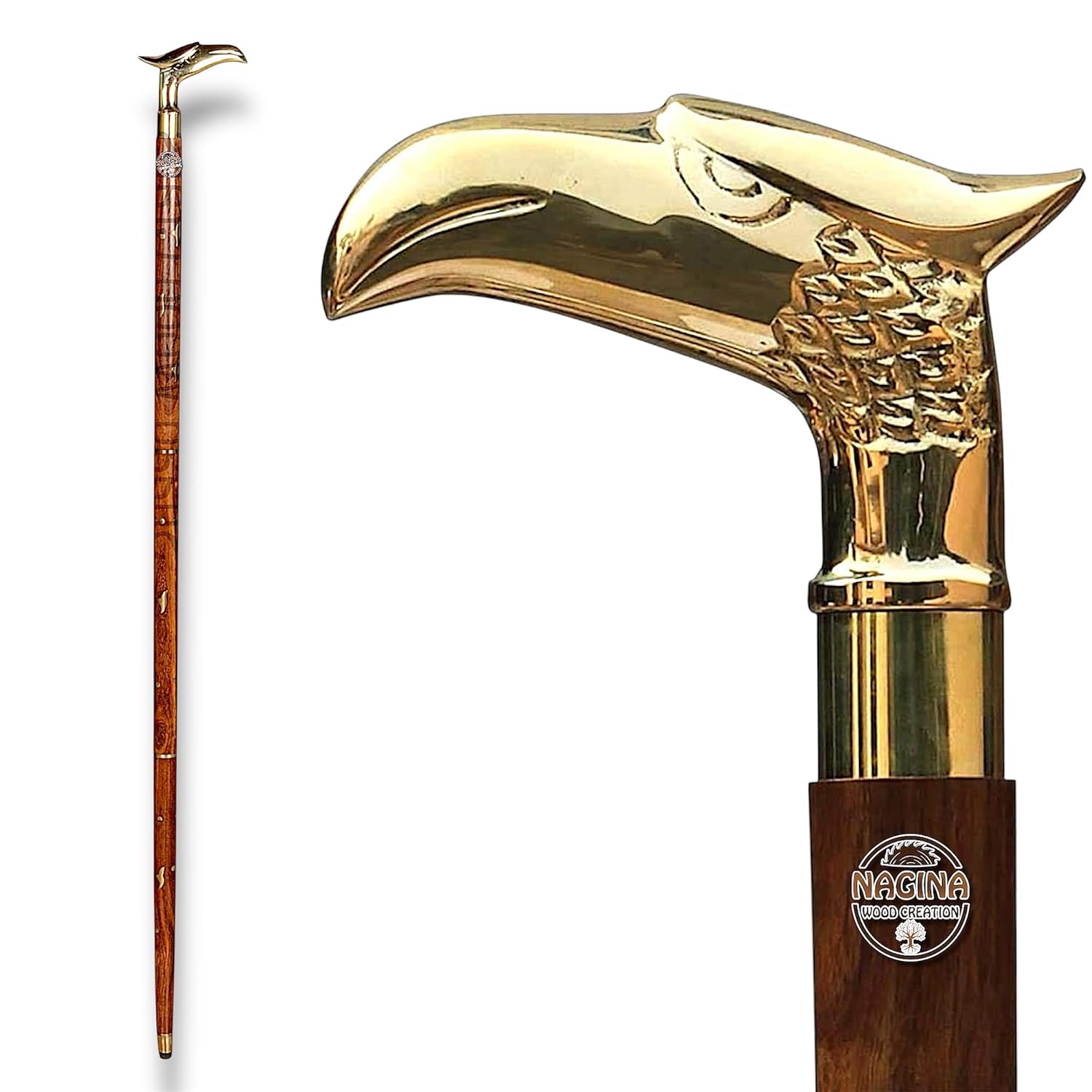 Premium Antique Wooden Walking Stick for Men,Women and Old People (Color-Brown), (Length 36 INCH)
