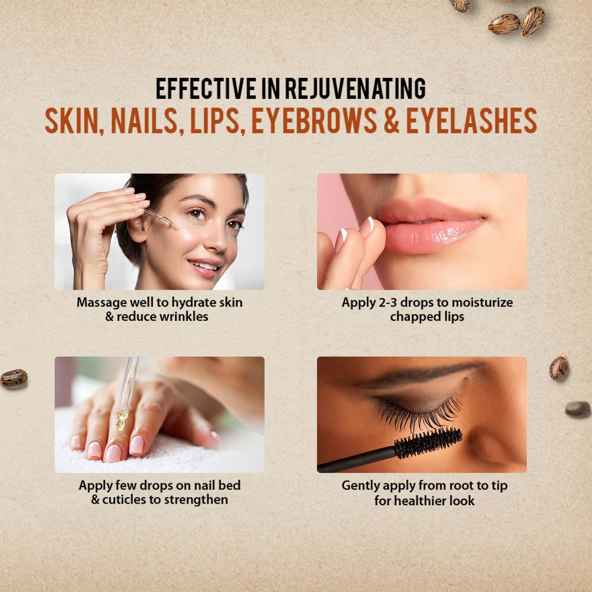 Dabur Cold Pressed 100% Pure Castor (Arandi) Oil - 200ml | Promotes Hair Growth, Hydrates Skin & Reduces Wrinkles | Rich in Vitamin E, Omega 6 & 9 | No Mineral Oil, No Hexane & No Added Silicones