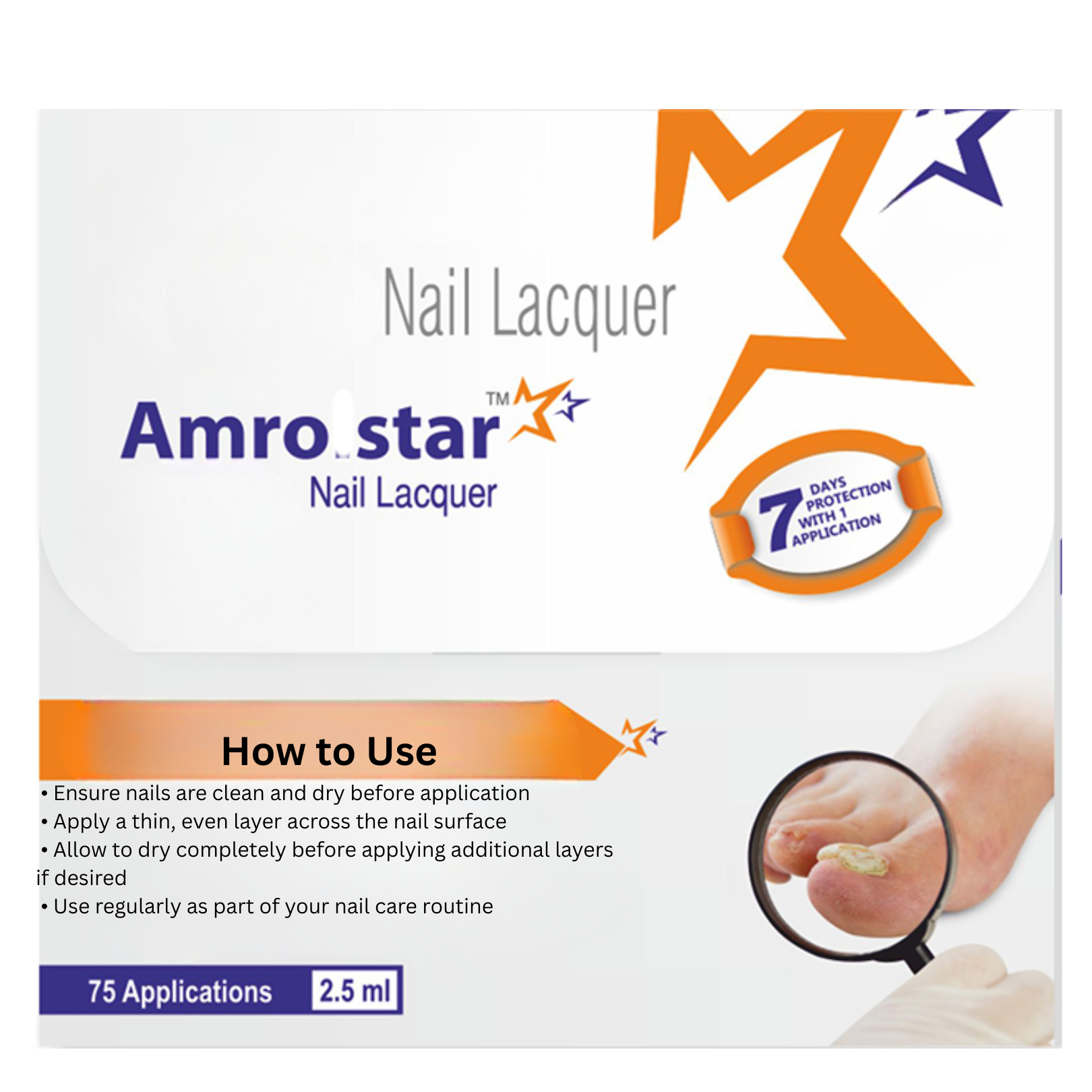 Amrolstar Nail Lacquer 2.5ml + Skin Comfort Cream 30gm | Nail Care Set