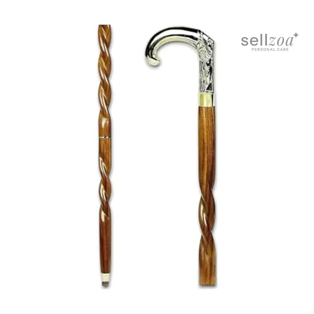 brass-handle-wooden-walking-cane-handcrafted-lightweight-278 - Sellzoa