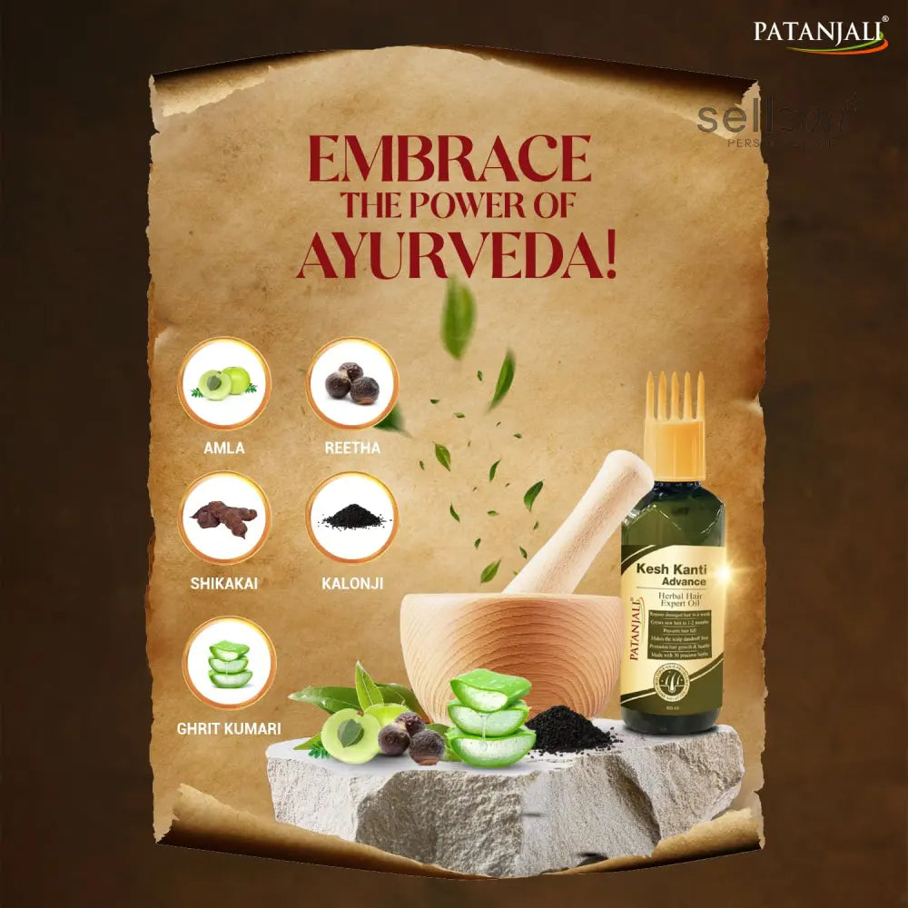 patanjali-kesh-kanti-advance-herbal-hair-expert-oil-100ml-pack-of-2-423 - Sellzoa