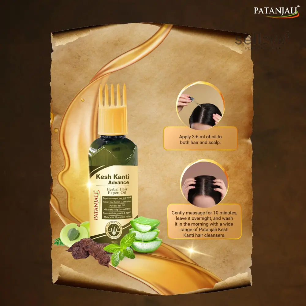 patanjali-kesh-kanti-advance-herbal-hair-expert-oil-100ml-pack-of-2-817 - Sellzoa
